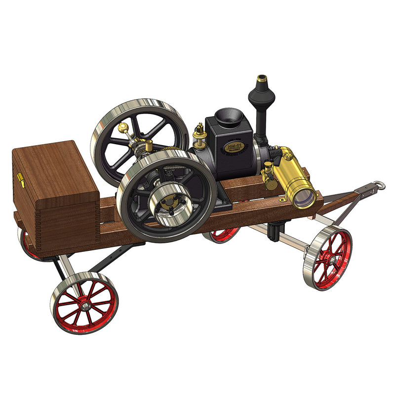 retrol hm-01 hit and miss stationary engine full set with transport cart