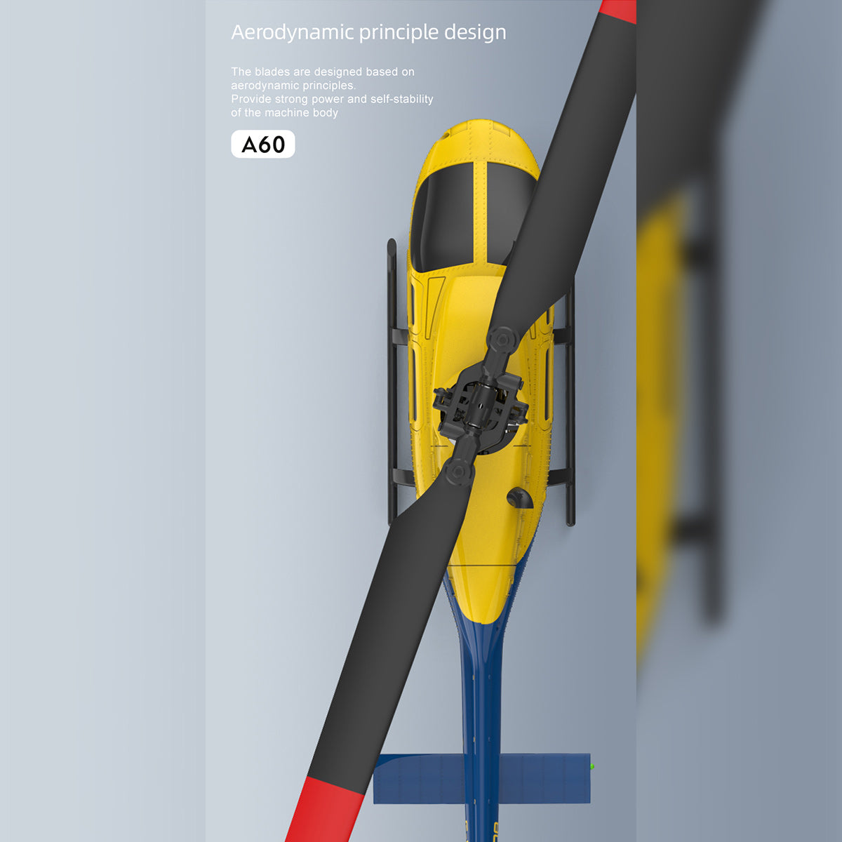 a60 bell206 90-class 2.4g 4ch single rotor flybarless mini rc helicopter model with optical flow altitude hold 1/42 scale