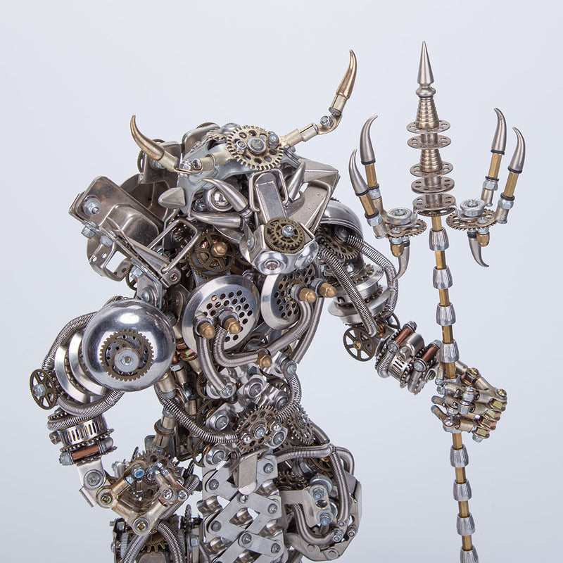 3D Bull-Headed Man DIY Mechanical Punk Demon Surrealistic Creature Metal Assembly Model Creative Ornament - EngineDIY