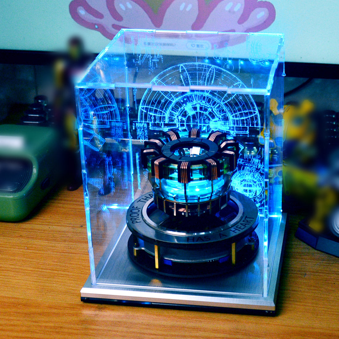 Décoration de bureau technique flottante à LED rotative à l'échelle 1:1 MK1 Arc Reactor