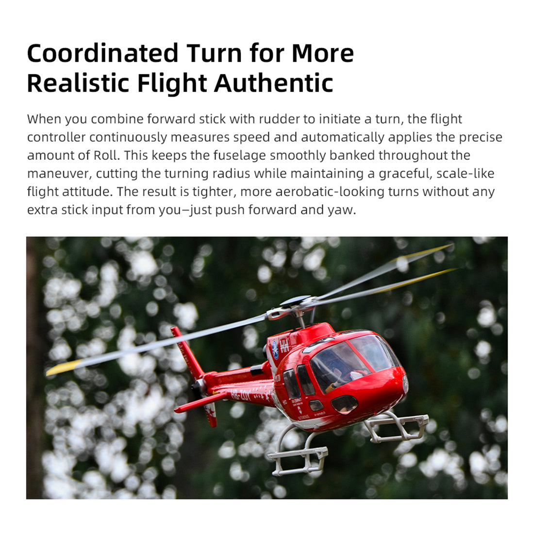 flywing as350 470 class 2.4g 6ch quik-release 3-rotor scale rc military helicopter model with ace flight controller, gps positioning & left/right-hand control (rtf version)