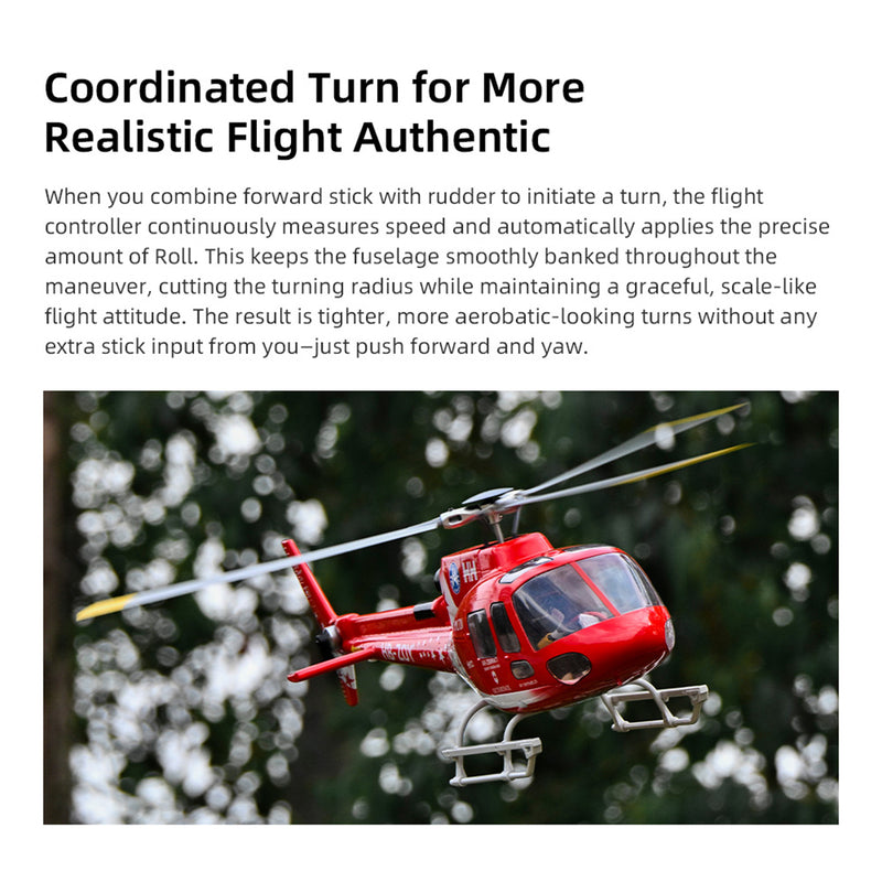 flywing as350 470 class 2.4g 6ch quik-release 3-rotor scale rc military helicopter model with ace flight controller, gps positioning & left/right-hand control (rtf version)