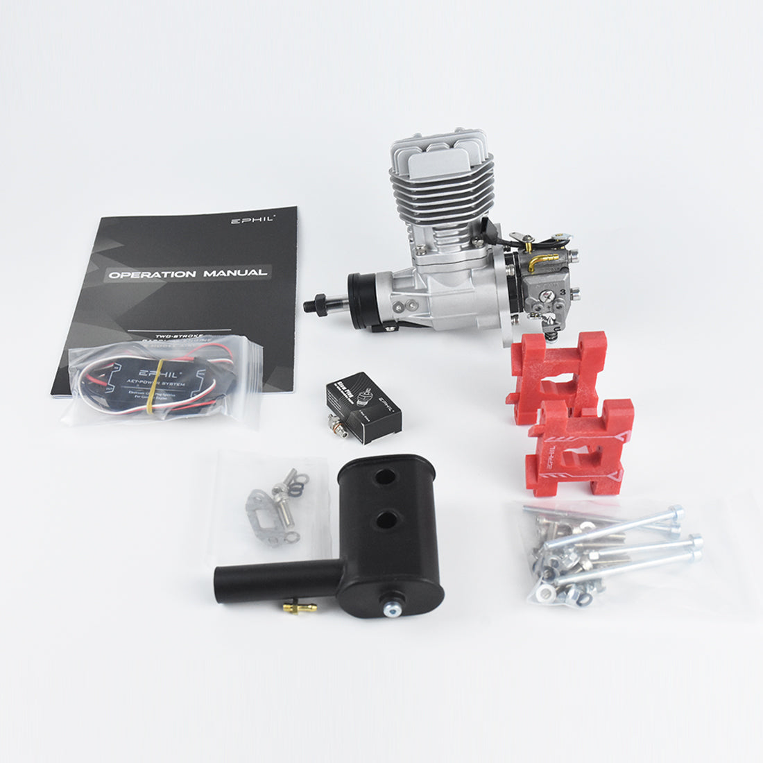 ephil xg-20cc-s glow plug two-stroke single cylinder gasoline engine model for fixed-wing aircraft models