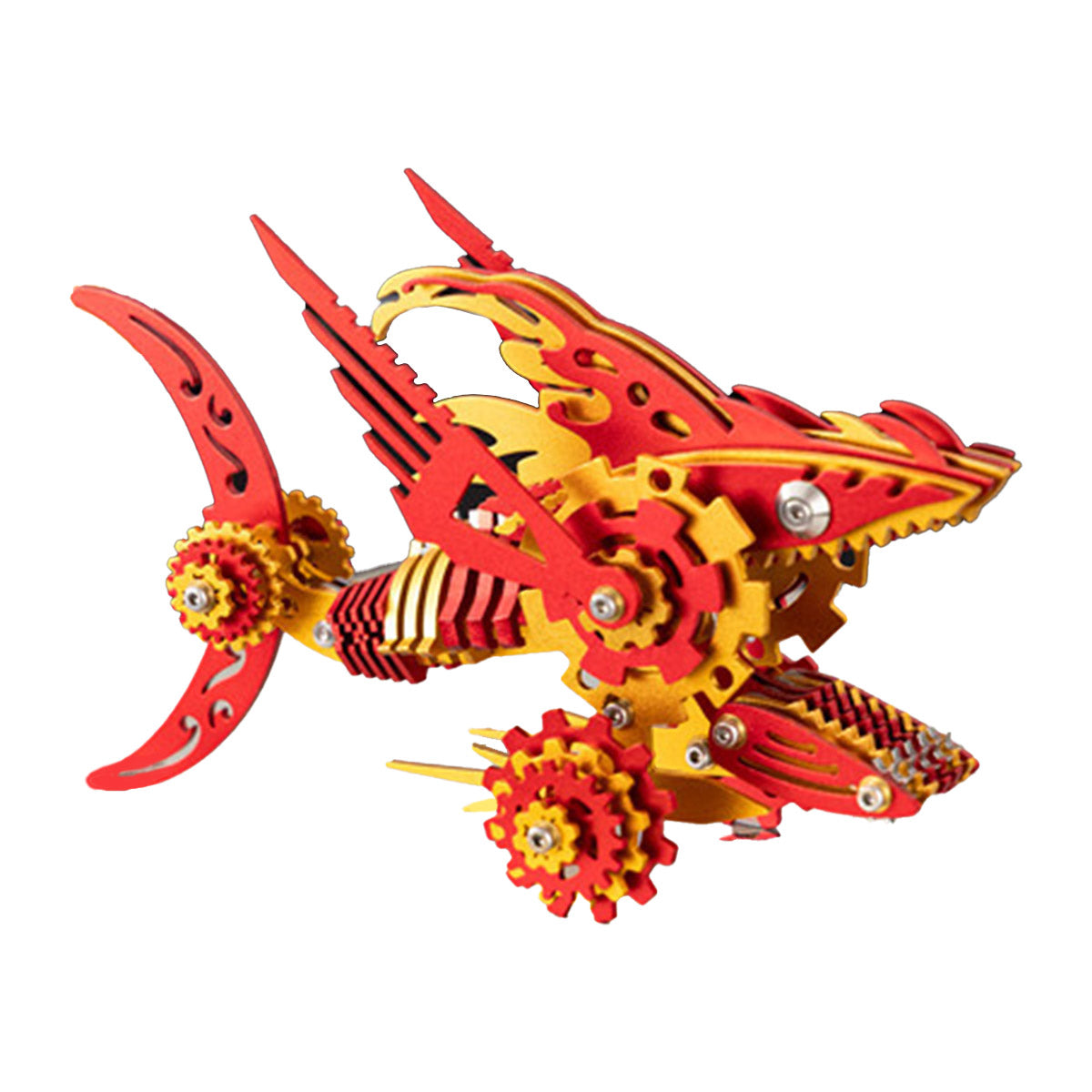 3D Metal Mechanical Sawtooth Shark Assembly Model Kit