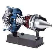 teching mini turbofan engine kit that works - diy metal electric jet engine with visible mechanics for stem education 