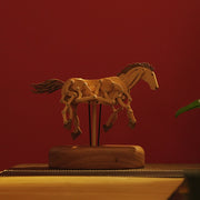 wooden qianli horse dynamic model - desktop stress relief display (non-music box)