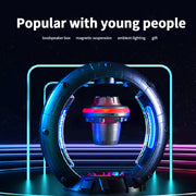 magnetic levitation bluetooth speaker 360°rotation with led light creative audio device