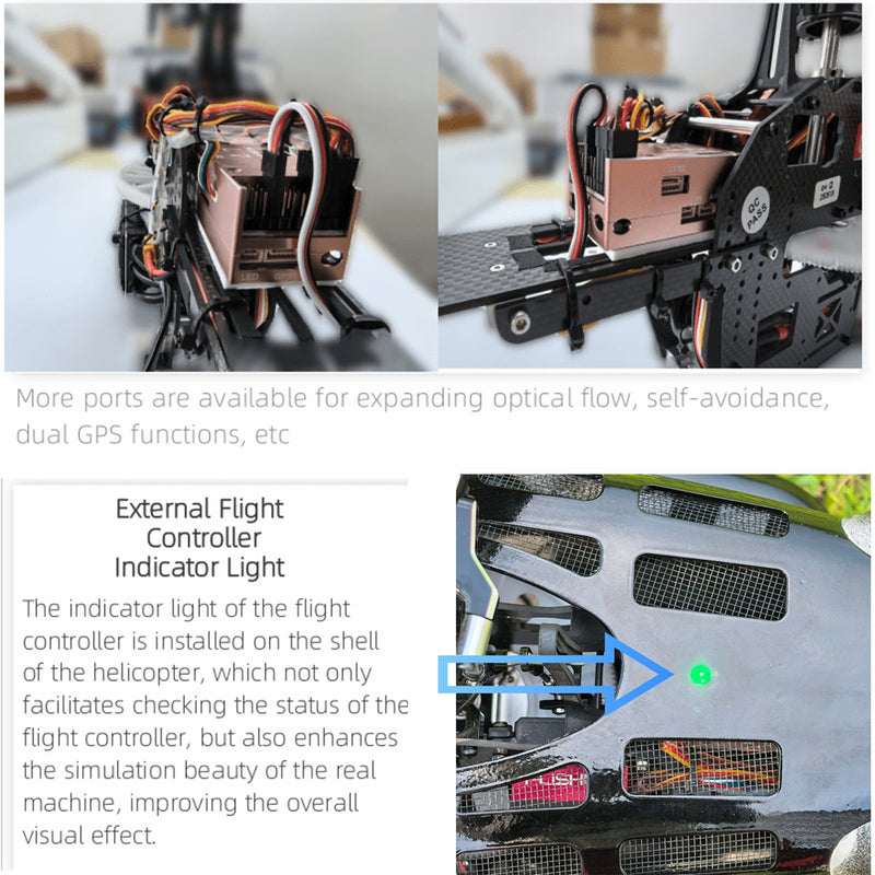 FLISHRC Airwolf Pro FL500 500-Class 6CH Scale RC Helicopter with L7 Flight Controller & 4-Mode GPS, 2.4GHz RTF - EngineDIY