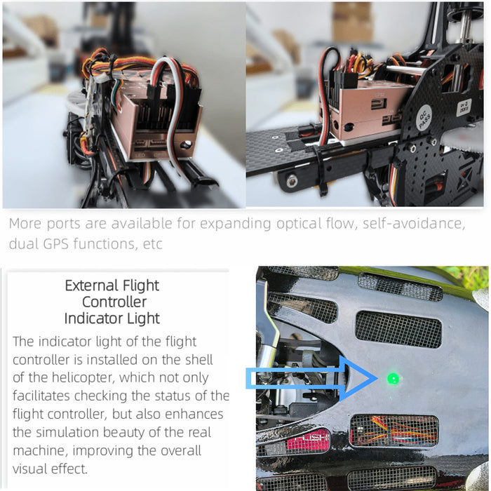 FLISHRC Airwolf Pro FL500 500-Class 6CH Scale RC Helicopter with L7 Flight Controller & 4-Mode GPS, 2.4GHz RTF