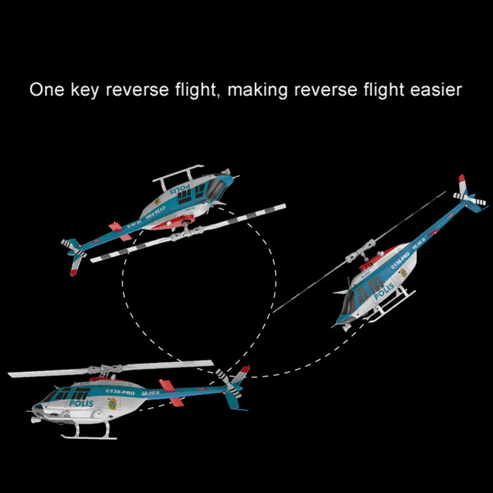 rc era c138pro 1/33 scale bell 206 2.4g 6ch flybarless single-rotor rc helicopter model with one-touch inverted flight (rtf version/police livery)