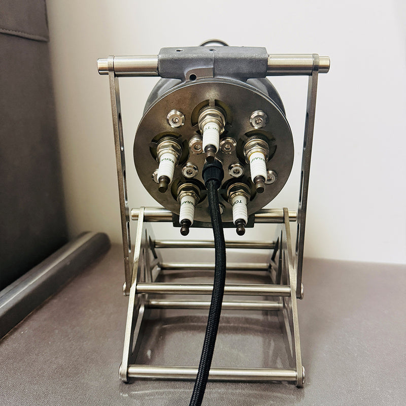 repurposed automotive ac compressor steampunk table lamp
