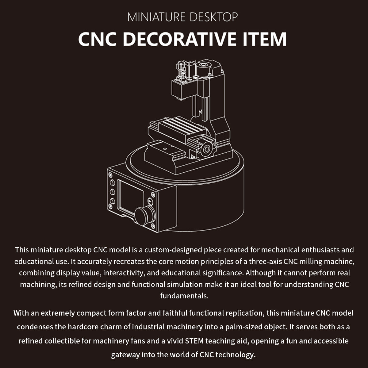 ultra mini desktop cnc machine model with g-code control