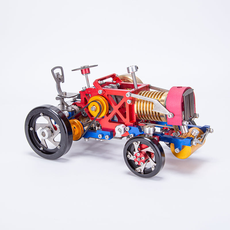 Flame Eater Vacuum Engine Stirling Wheel Tractor Model Educational Mechanical Vehicle Artwork - EngineDIY
