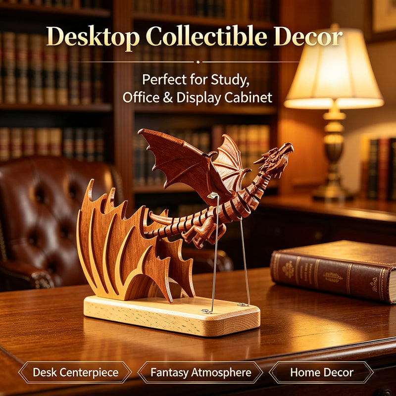 handcrafted wooden western dragon dynamic model
