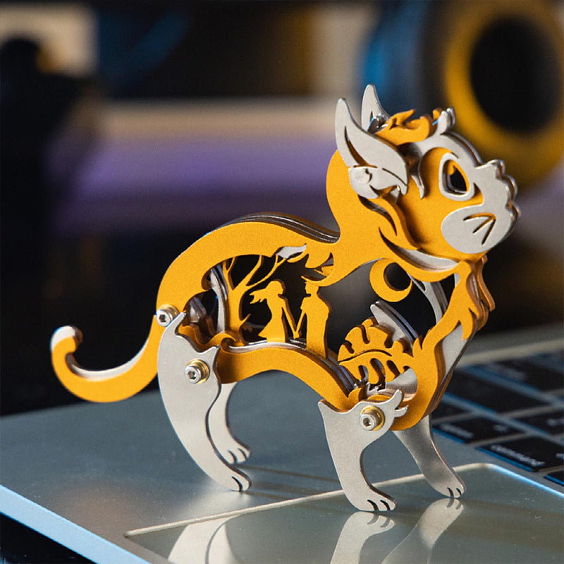 3D Metal Mechanical Cat Assembly Model Kit