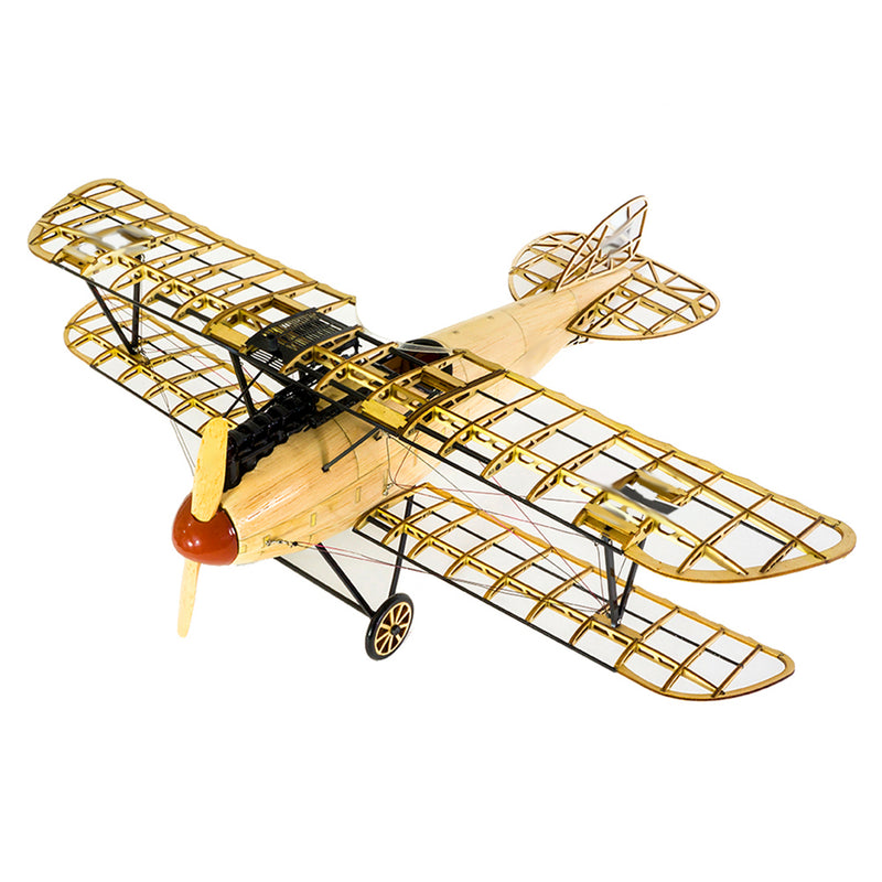 1/18 Scale Albatros D.III WWI Fighter Aircraft Wooden Model Kit, German Biplane Assembly Model, Precision-Cut Skeleton Structure DIY Display for Aviation Collectors