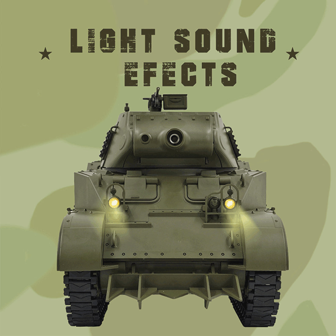 1/16 scale 2.4g u.s. m8 self-propelled howitzer rc tank model with sound and lights, telescoping smoke, dual-speed modes