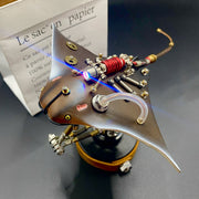 3d steampunk mechanical manta ray metal model kit, diy assembly gift for collectors (200+pcs)
