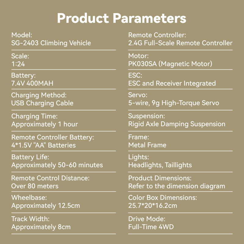 1/24 scale 2.4g full-time 4wd full-proportional rc off-road car rtr version miniature model gifts