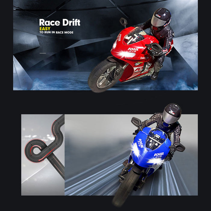 1/6 scale 2.4ghz rc dual-motor electric two-wheel self-balancing motorcycle model with six-axis gyroscope