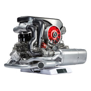 1/3 scale diy horizontal opposed 6-cylinder engine kit with operational turbocharger - electric motorized stem educational display model