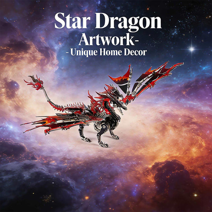 3D Metal DIY Mechanical Fire-Breathing Dragon Model Kit, Creative Trendy Display-200+PCS