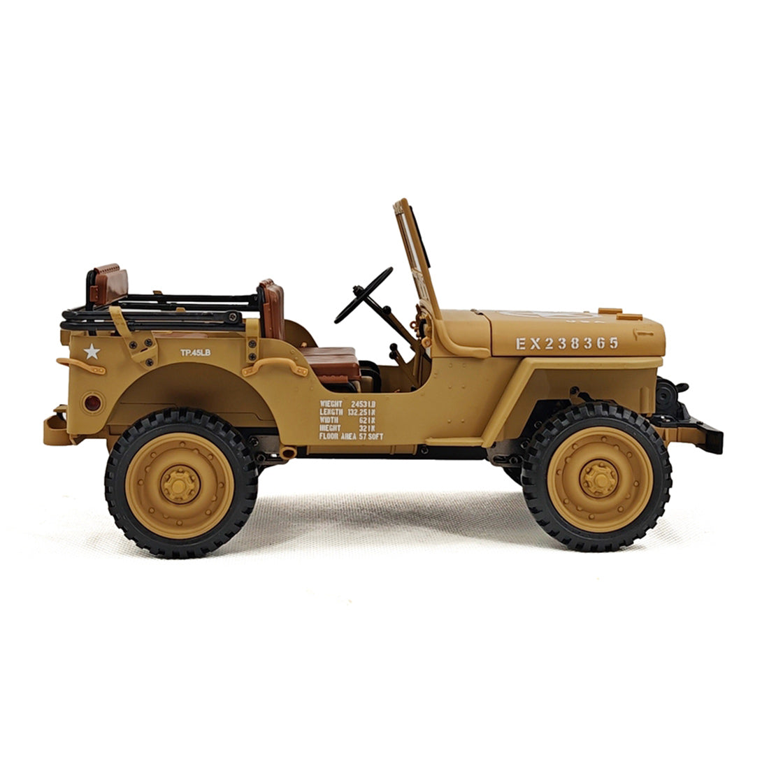 1/14 scale 2.4g u.s. willys rc simulation off-road car model with dual-speed switching