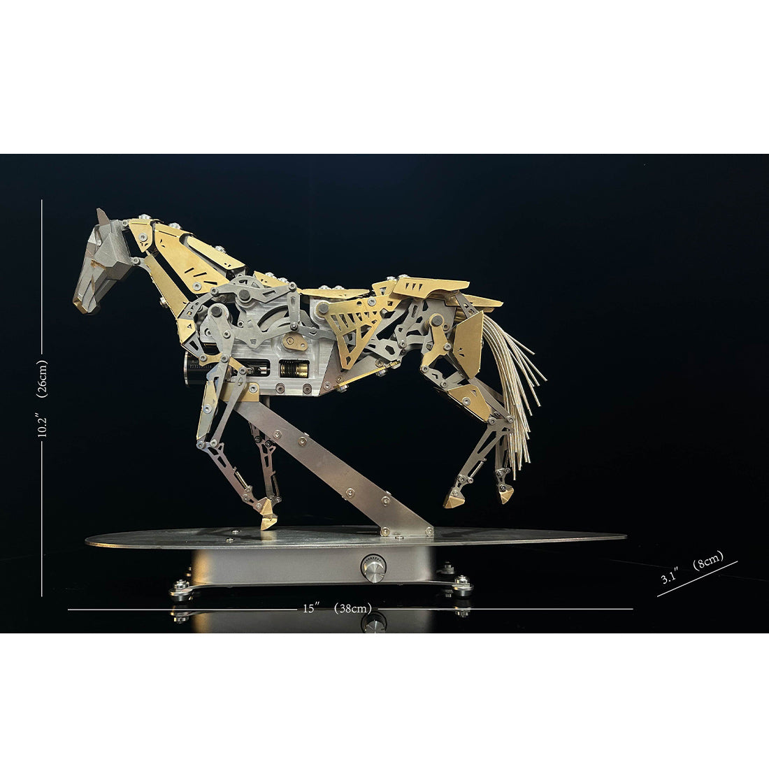 
mechanical running horse 3d metal puzzle kinetic horse assembly model kit 300pcs