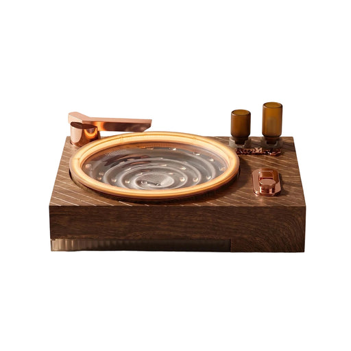 retro record player water fountain with ambient sounds & light