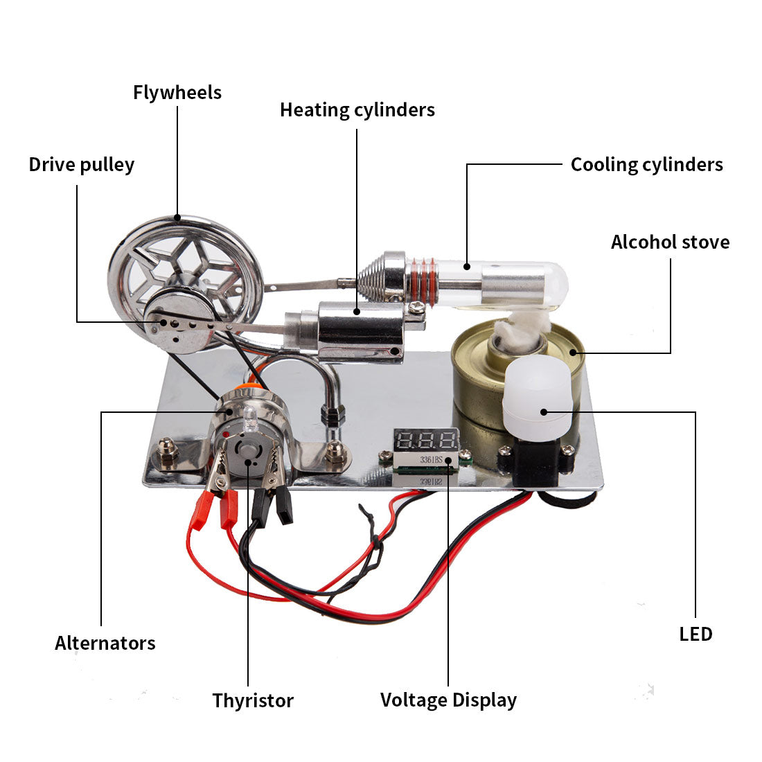 ENJOMOR γ-Type Hot Air Stirling Engine Model Kit