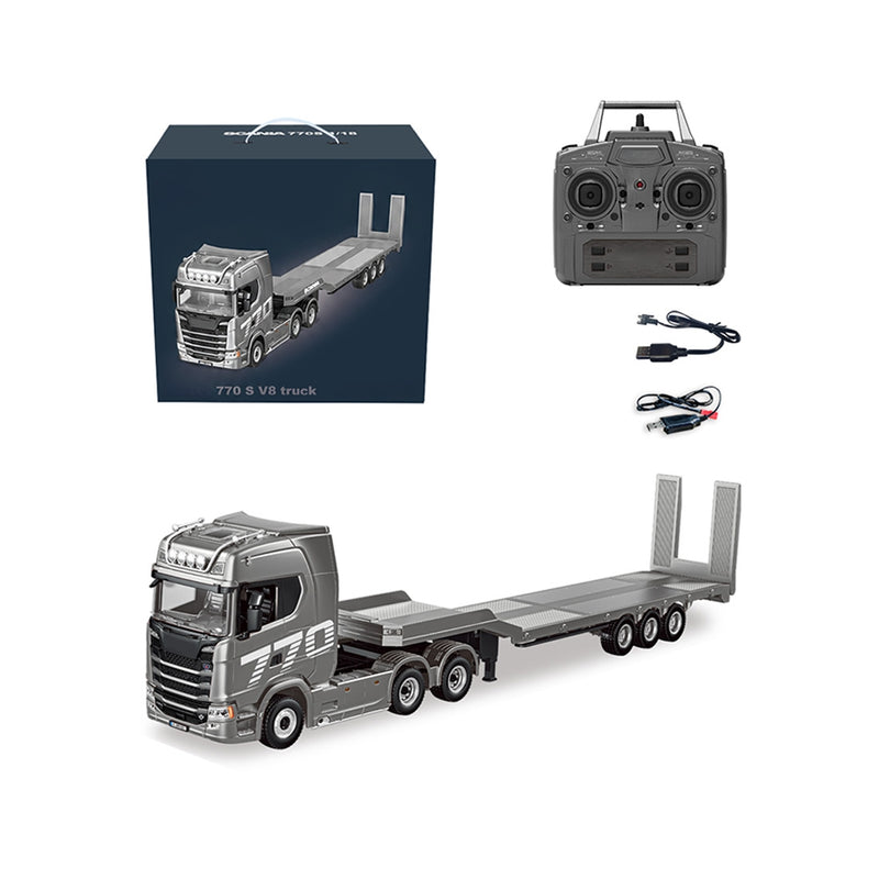1/18 Scale 6x4 770S Heavy Duty Tractor Truck - RC Semi Trailer Model with Rear Wheel Drive