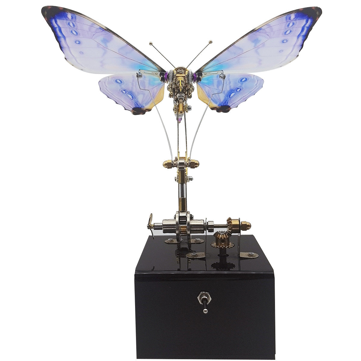 3d metal mechanical butterfly music box model kit