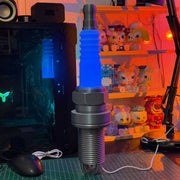 3d printed spark plug rgb led desk lamp – industrial table light for garage, gaming room & workshop