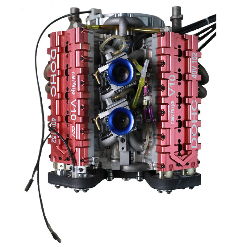 V10 Engine Internal RUIFEIYA 1:4 Scale V10 Gas Engine Model - 150cc DOHC 40-Valve 4-Stroke ...