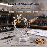 teching mechanical hummingbird model steampunk diy metal assembly kit