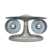 dual turbo jet engine desktop fan with usb, led lights and 3-speed quiet cooling for home office