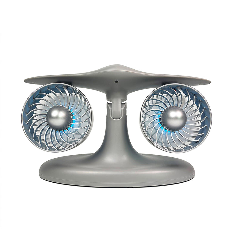 dual turbo jet engine desktop fan with usb, led lights and 3-speed quiet cooling for home office
