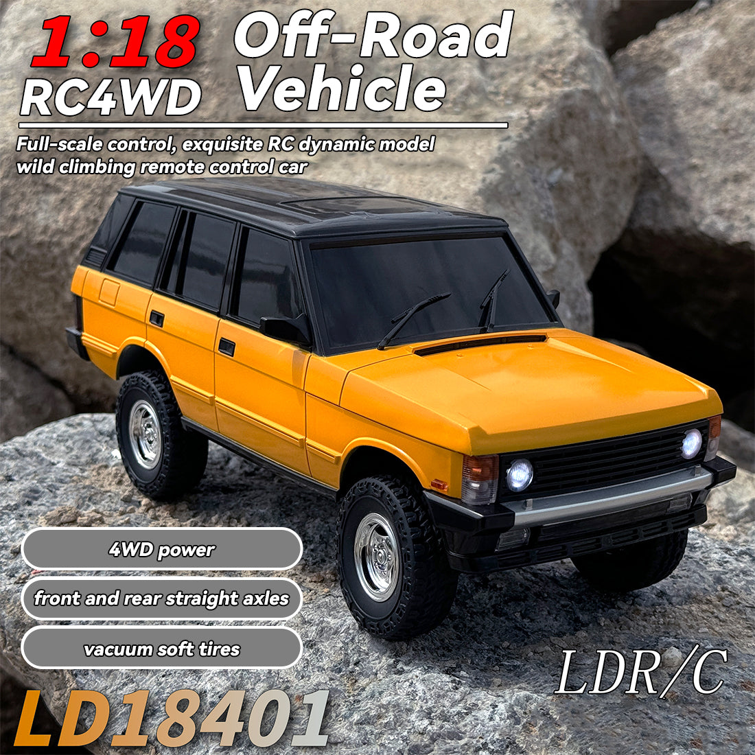 1/18 scale 2.4g 3ch 4wd off-road rc car model with flip-up headlights