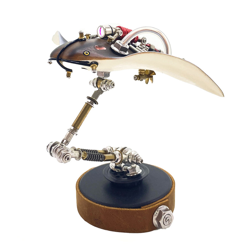 3d steampunk mechanical manta ray metal model kit, diy assembly gift for collectors (200+pcs)