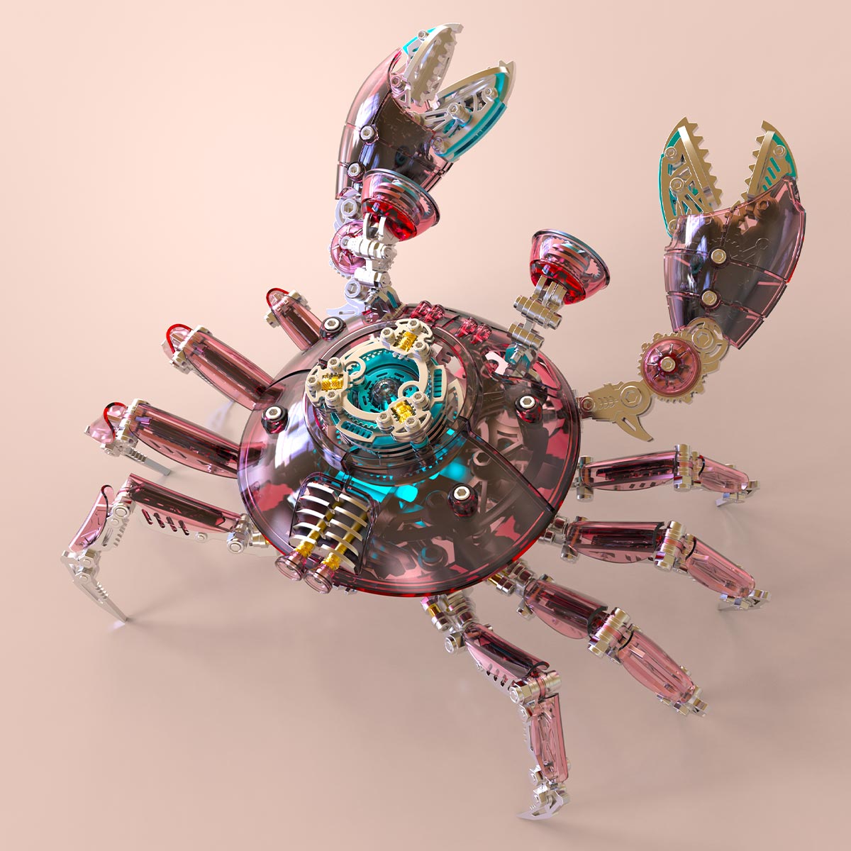 Crab Shell Mech 3D Metal Mechanical Crab Assembly Model Kit-666PCS - EngineDIY