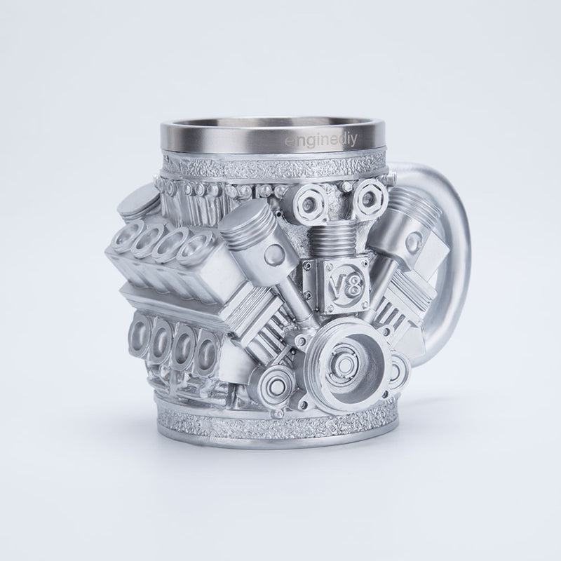 v8 engine coffee cup with stainless steel liner creative gift