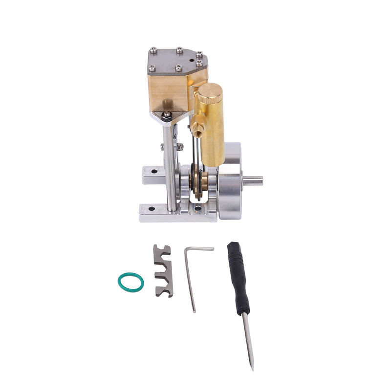 V1313 Mini Vertical Single-Cylinder Steam Engine Model with Reversing Mechanism Steam-Powered Mechanical Model - EngineDIY