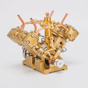 rw-V4 mini v-shape 4-cylinder reciprocating steam engine model 
