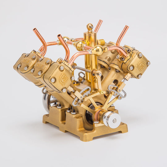 rw-V4 mini v-shape 4-cylinder reciprocating steam engine model 