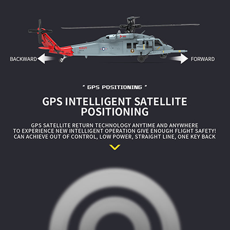 YU XIANG F09-H SH60 Seahawk 8CH RC Helicopter 1/47 Scale 2.4G Dual Brushless DD 6G/3D Stunt Copter Model (Include FC&GPS/RTF Version)