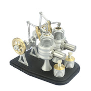 All Metal Beam Heat Engine Twin-Cylinder Stirling External Combustion Engine Gifts for Machine Enthusiasts(Kit Version) - EngineDIY