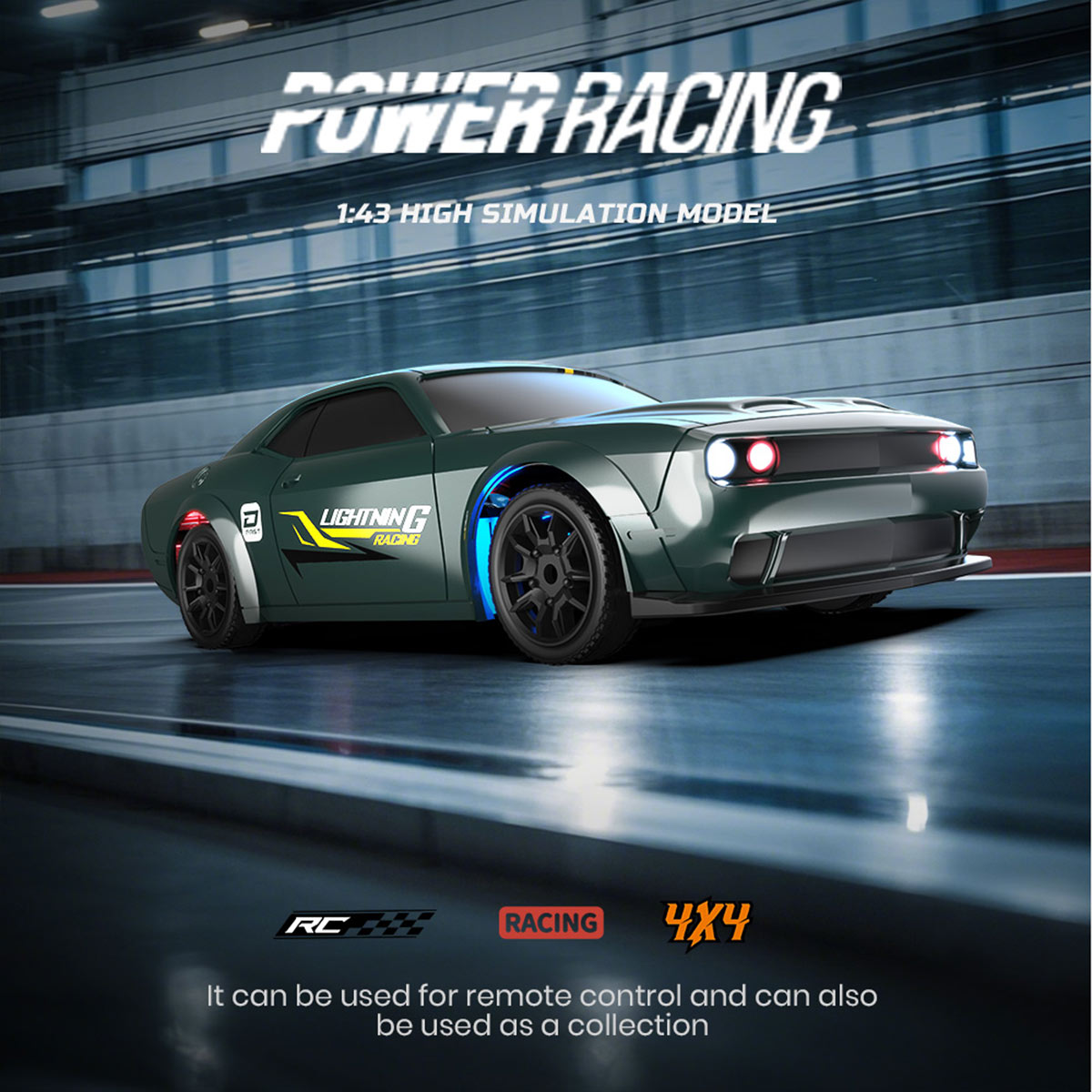 1/43 scale 2.4g full-proportional mini electric rc drift racing car model with led lights