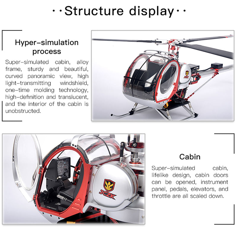hubschrauber pedale JCZK 300C PRO 2.4G 12CH Flybarless RC-Helikoptermodell mit H1 Smart Fl — EngineDIY