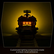 3d wooden steampunk victorian steam train model building kit 800+pcs with led light