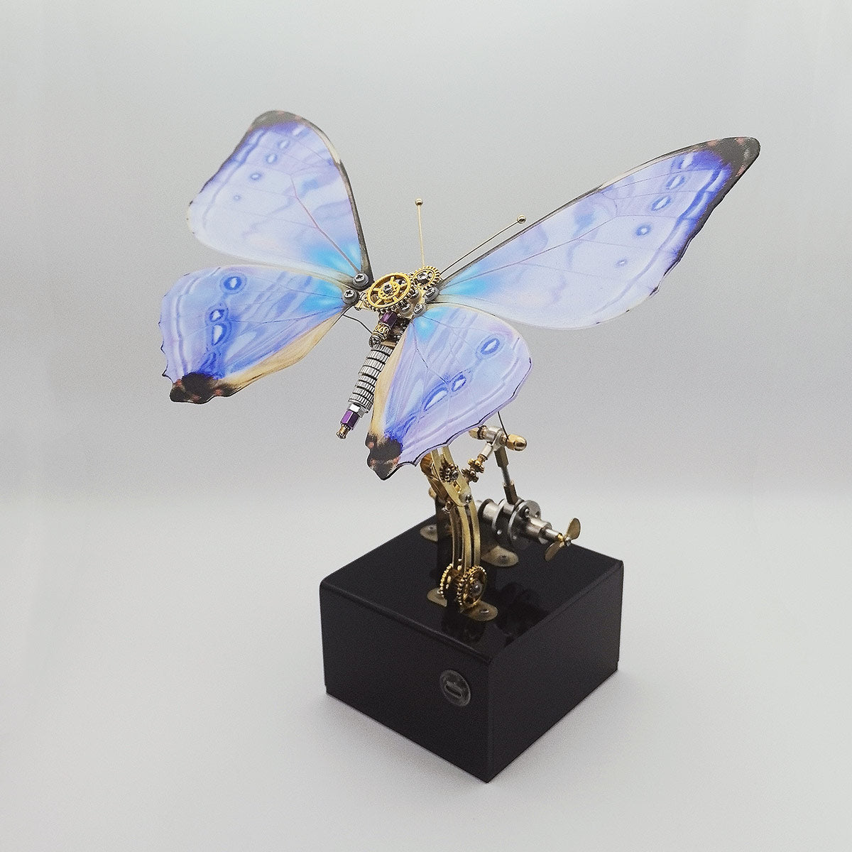 3d metal mechanical butterfly music box model kit